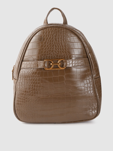 

Mast & Harbour Women Brown Croc Textured Backpack