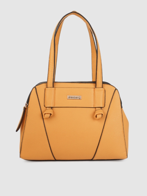 

DressBerry Mustard Yellow Solid Shoulder Bag