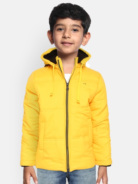 

Okane Boys Yellow Solid Padded Jacket with Detachable Hood