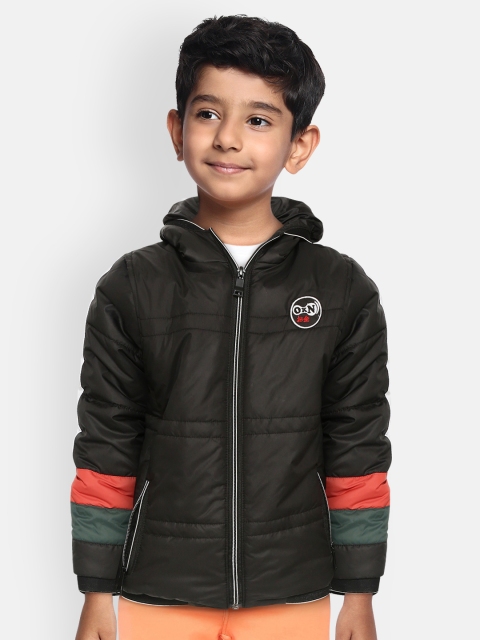 

Okane Boys Black Solid Hooded Padded Jacket