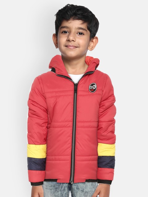 

Okane Boys Red Solid Hooded Padded Jacket