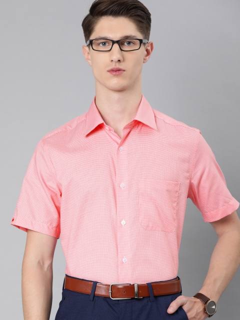 

Louis Philippe Men Pink Regular Fit Checked Casual Shirt