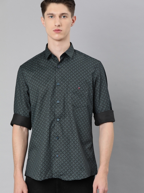 

Louis Philippe Sport Men Teal Blue & Black Slim Fit Printed Casual Shirt