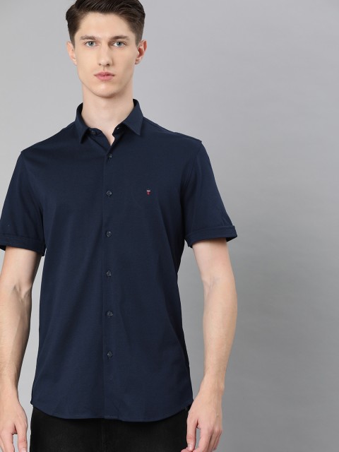 

Louis Philippe Sport Men Navy Blue Super Slim Fit Solid Casual Shirt
