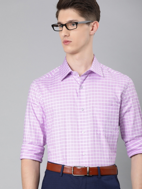 

Louis Philippe Men Violet & White Regular Fit Checked Formal Shirt
