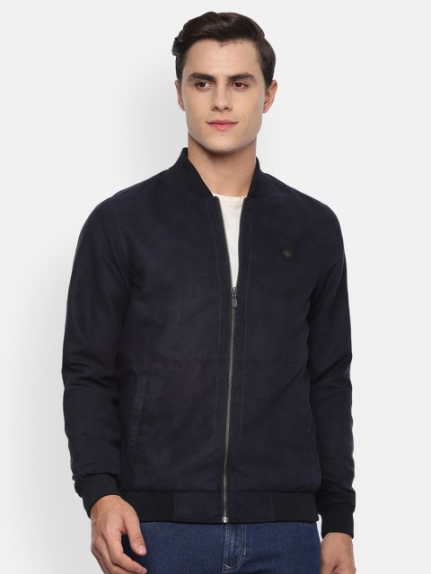 

Louis Philippe Men Navy Blue Bomber Jacket