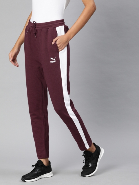 

Puma Men Maroon Solid Classics T7 Track Pant