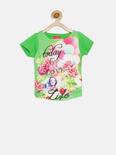 

Tiny Girl Green Printed Embellished Top