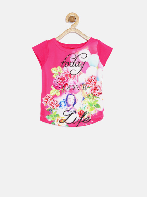 

Tiny Girl Pink Printed Embellished Top