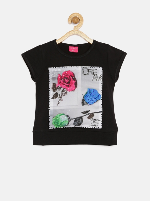 

Tiny Girl Black Printed Embellished Top