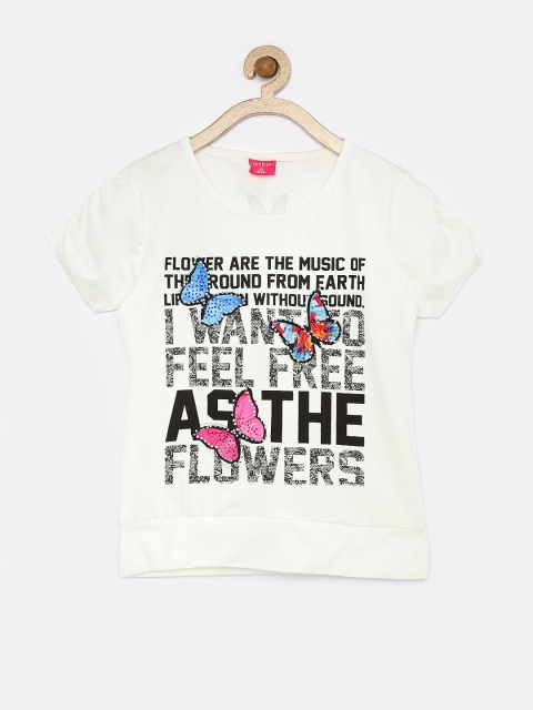 

Tiny Girl Off-White Printed Embellished Top