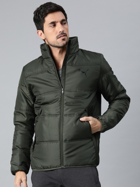 

Puma Men Olive Green Solid Padded Jacket