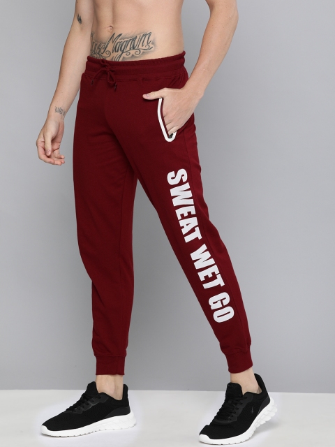 

HERE&NOW Men Maroon Printed Regular Fit Cropped Joggers