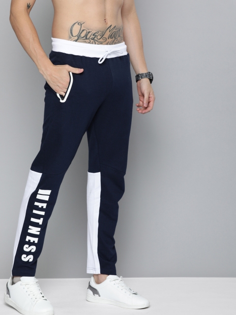 

HERE&NOW Men Navy Blue Printed Regular Fit Track Pants