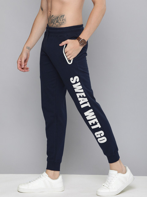 

HERE&NOW Men Navy Blue Printed Regular Fit Cropped Joggers