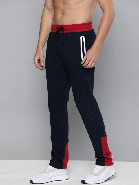 

HERE&NOW Men's Black and Red Colourblocked Track Pants