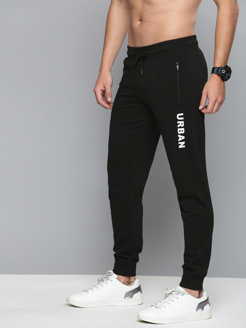 

HERE&NOW Men's Black and White Printed Track Pants