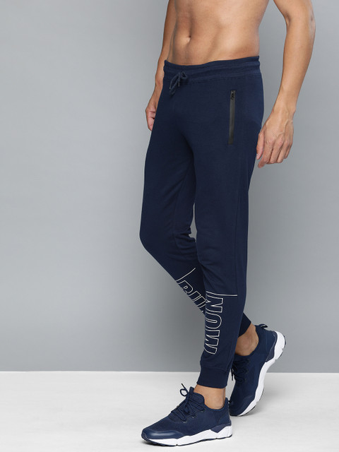 

HERE&NOW Men Navy Blue Straight Fit Printed Joggers
