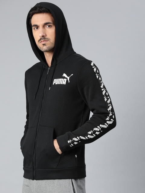 

Puma Men Black & White Printed AMPLIFIED FL Hooded Sweatshirt