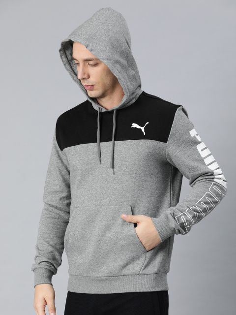 

Puma Men Grey & Black Colourblocked Up N Down Hoodie Sweatshirt