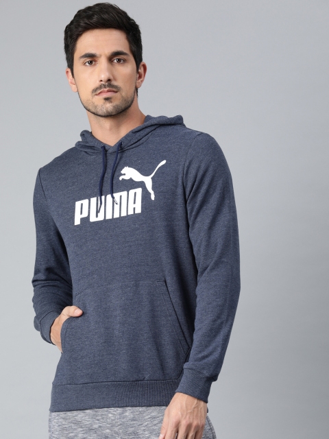 

Puma Men Blue Printed ESS+ TR Hooded Sweatshirt