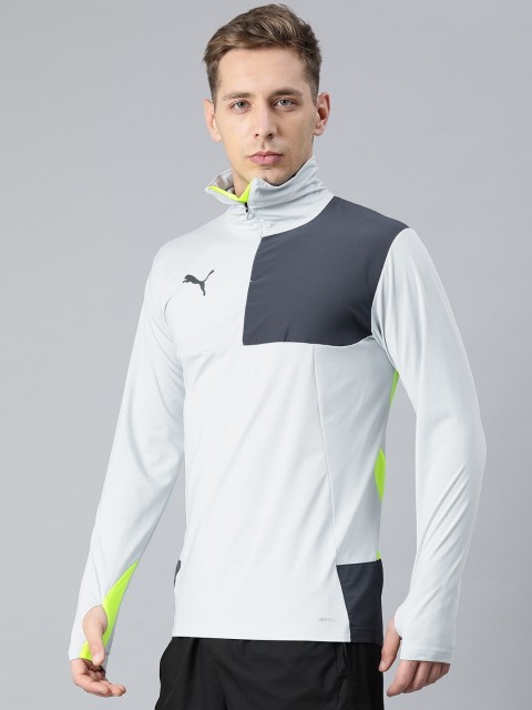 

Puma Men Blue & Grey Colourblocked ftblNXT 1 4 Zip Football Sweatshirt