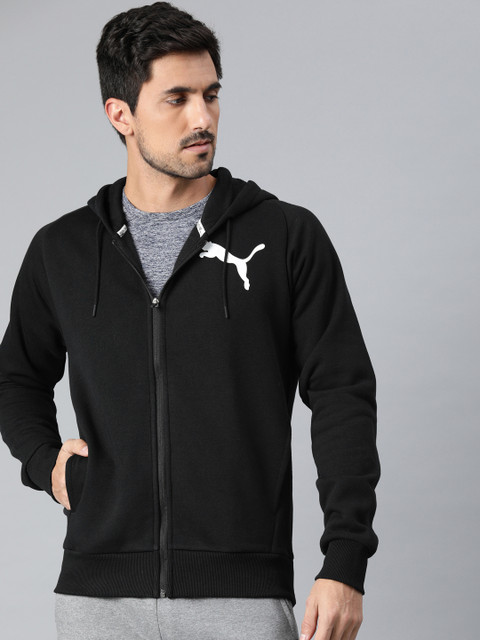 

Puma Men Black Printed Active KA FZ Hooded Sweatshirt