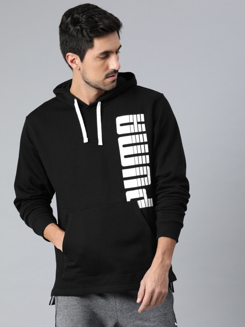 

Puma Men Black & White Printed Rebel Bold Hooded Sweatshirt