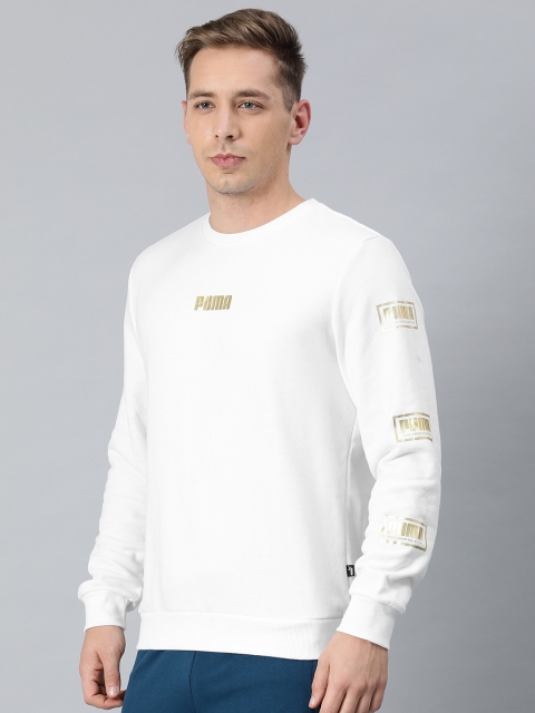 

Puma Men White Printed Holiday Pack Sweatshirt