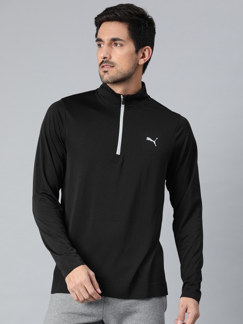 

Puma Men Black Solid Evoknit Essential Pure Cotton T-shirt