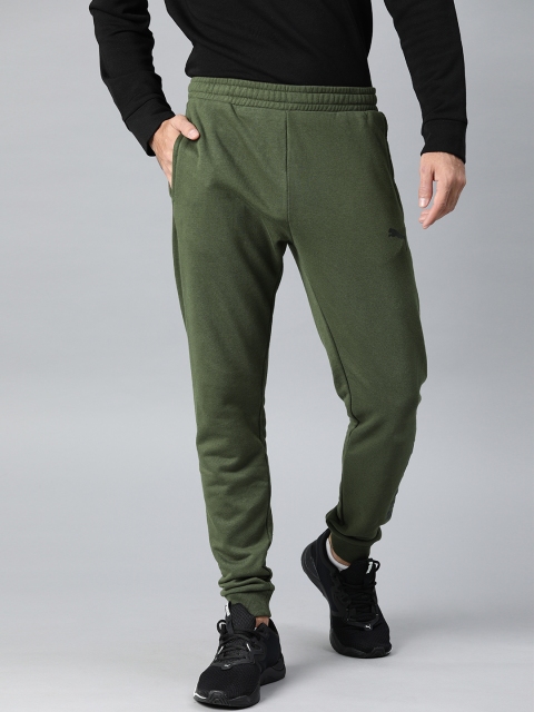 

Puma Men Olive Green Speed Slant Solid Knitted Joggers