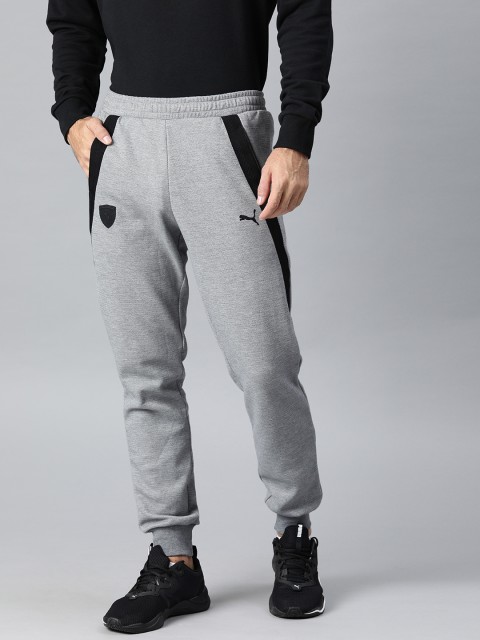 

PUMA Motorsport Men Grey & Black Ferrari Striped Knitted Joggers