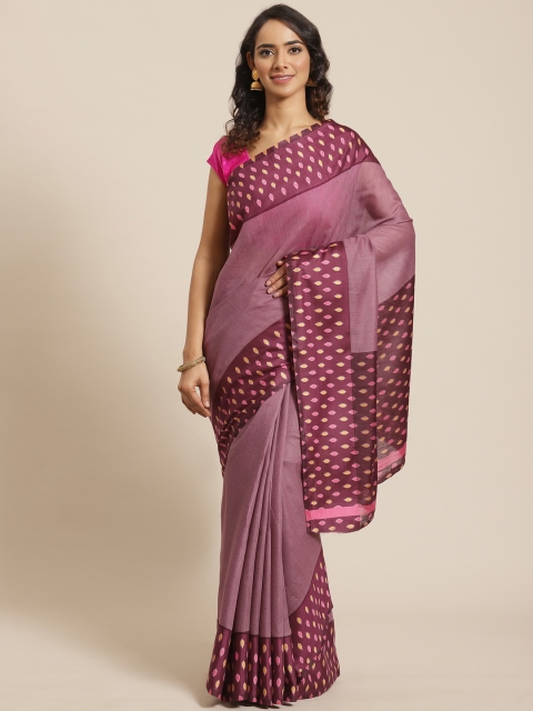 

Vipul Mauve Solid Saree