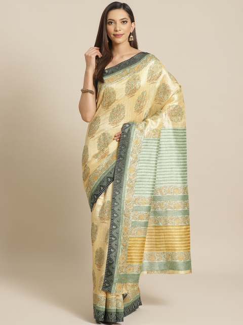 

Vipul Beige & Green Woven Design Saree