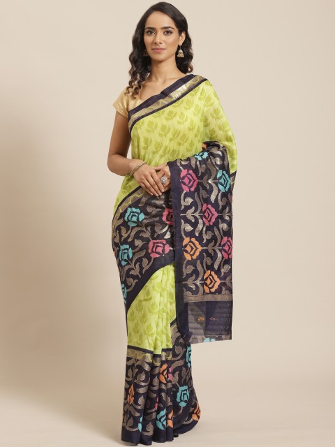 

Vipul Sea Green & Navy Blue Printed Saree