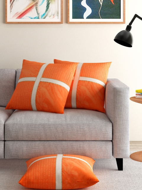 

ANS Orange Set of 3 16'' x 16'' Square Cushion Covers
