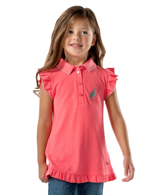 

Cherry Crumble Girls Pink Solid Shirt Style Top