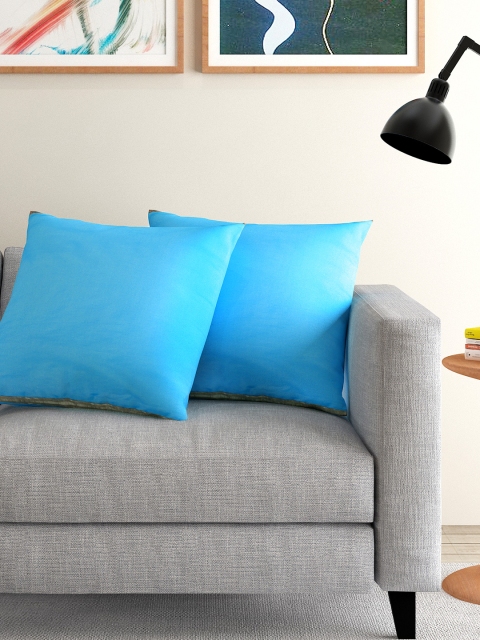 

ANS Turquoise Blue Set of 2 16'' x 16'' Square Cushion Covers