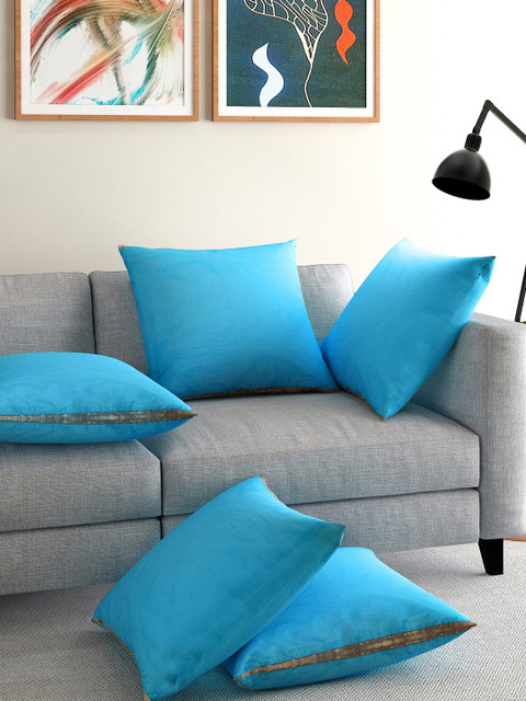 

ANS Turquoise Blue Set of 5 16'' x 16'' Square Cushion Covers