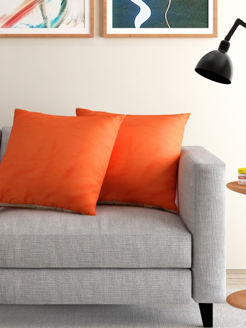 

ANS Orange Set of 2 16'' x 16'' Square Cushion Covers