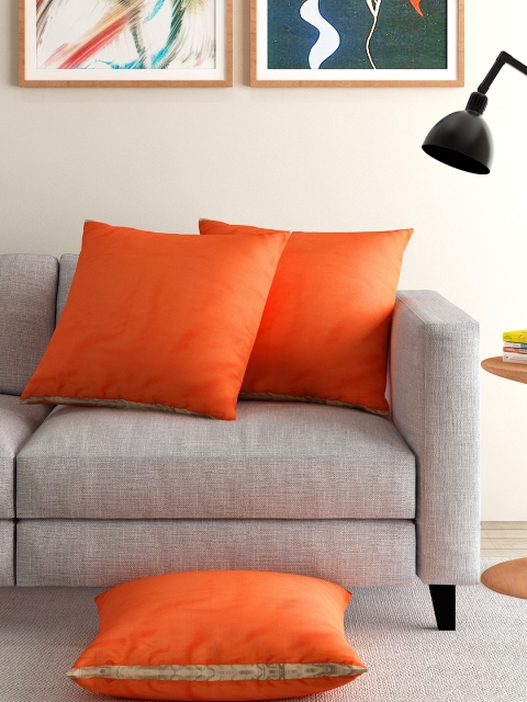 

ANS Orange Set of 3 16'' x 16'' Square Cushion Covers