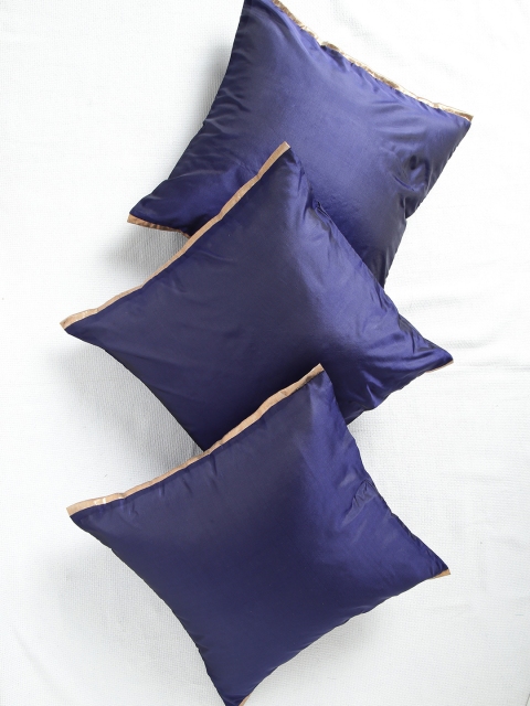 

ANS Navy Set of 3 16'' x 16'' Square Cushion Covers, Navy blue