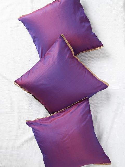 

ANS Purple Dual-Toned Set of 3 16'' x 16'' Square Cushion Covers