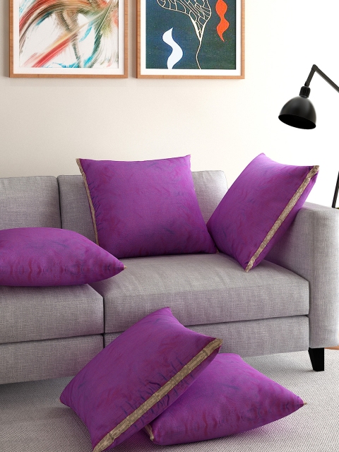 

ANS Purple Dual-Toned Set of 5 16'' x 16'' Square Cushion Covers