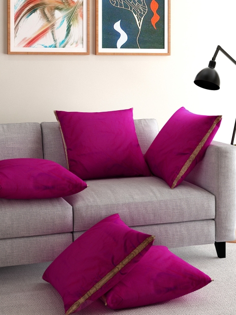 

ANS Purple Dual-Toned Set of 5 16'' x 16'' Square Cushion Covers