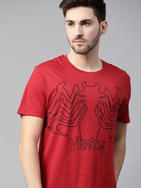 

Kook N Keech Marvel Men Red & Black Pure Cotton Printed T-shirt