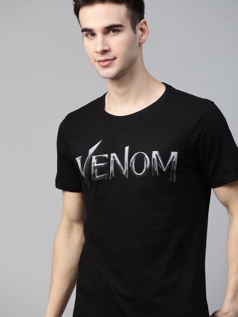 

Kook N Keech Marvel Men Black & Grey Pure Cotton Printed T-shirt