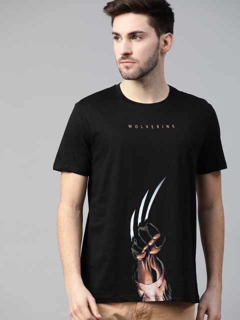 

Kook N Keech Marvel Men Black & Brown Pure Cotton Printed T-shirt