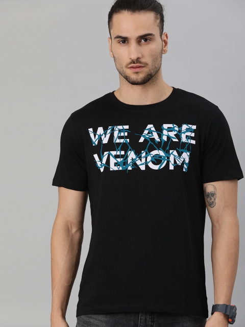 

Kook N Keech Marvel Men Black White Printed Pure Cotton T-shirt