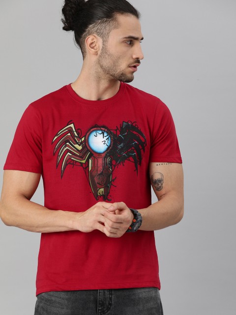 

Kook N Keech Marvel Men Red Spider-Man Printed T-shirt